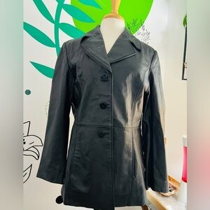 Worthington Leathers Classic: Gently Used Black Leather Blazer Jacket (Large) 💼